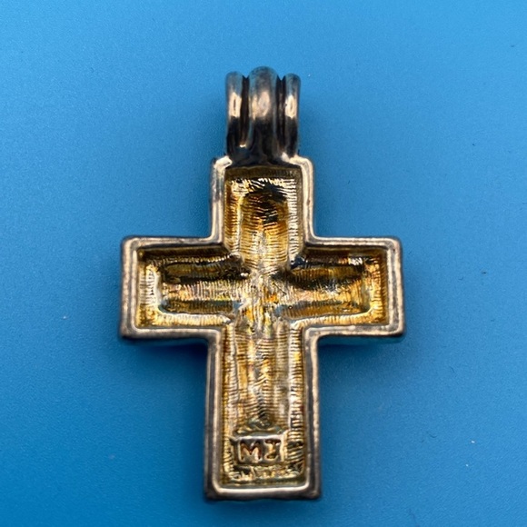 Vintage Sterling Silver Cross Multi-stone Pendant - Picture 6 of 7